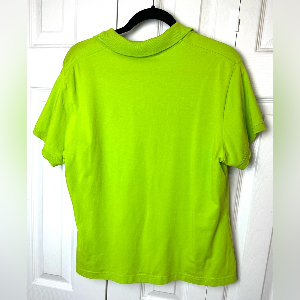 2 LILLY PULITZER Y2K Vintage Polo Shirts Blue Green Blouse Top Preppy Golf Knits - Picture 8 of 11